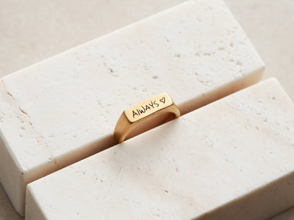 Handwriting Signet Ring