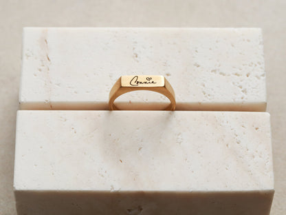 Handwriting Signet Ring