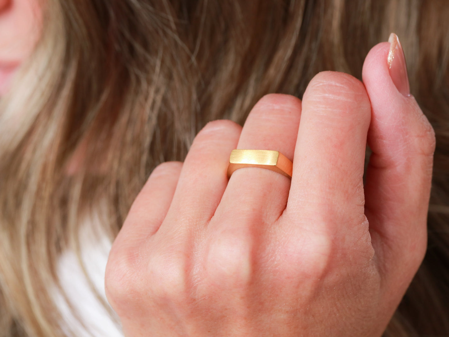 Solid Signet Bar Ring