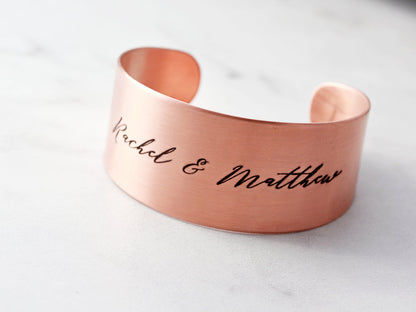 Thick Engraved Bracelet | 1 1/8" Cuff