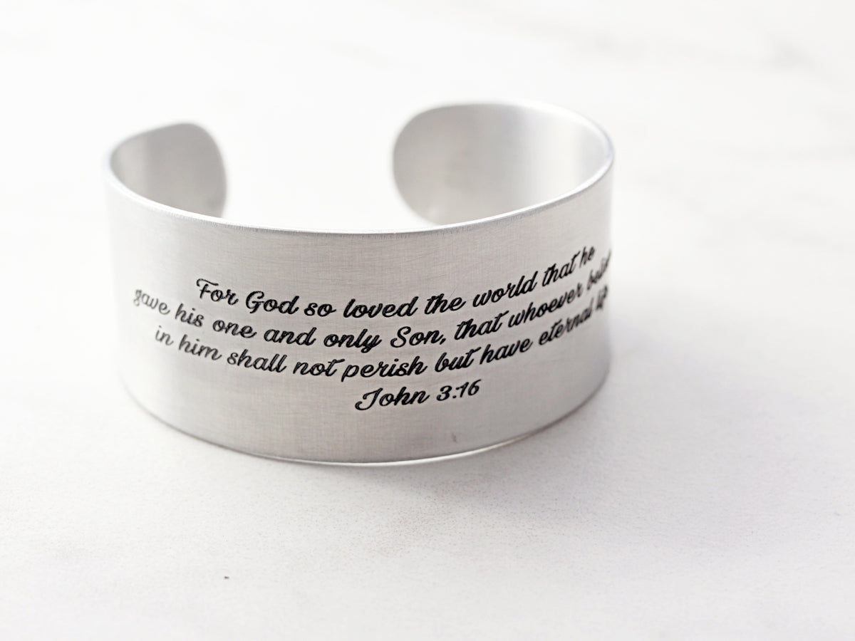 Thick Engraved Bracelet | 1 1/8" Cuff