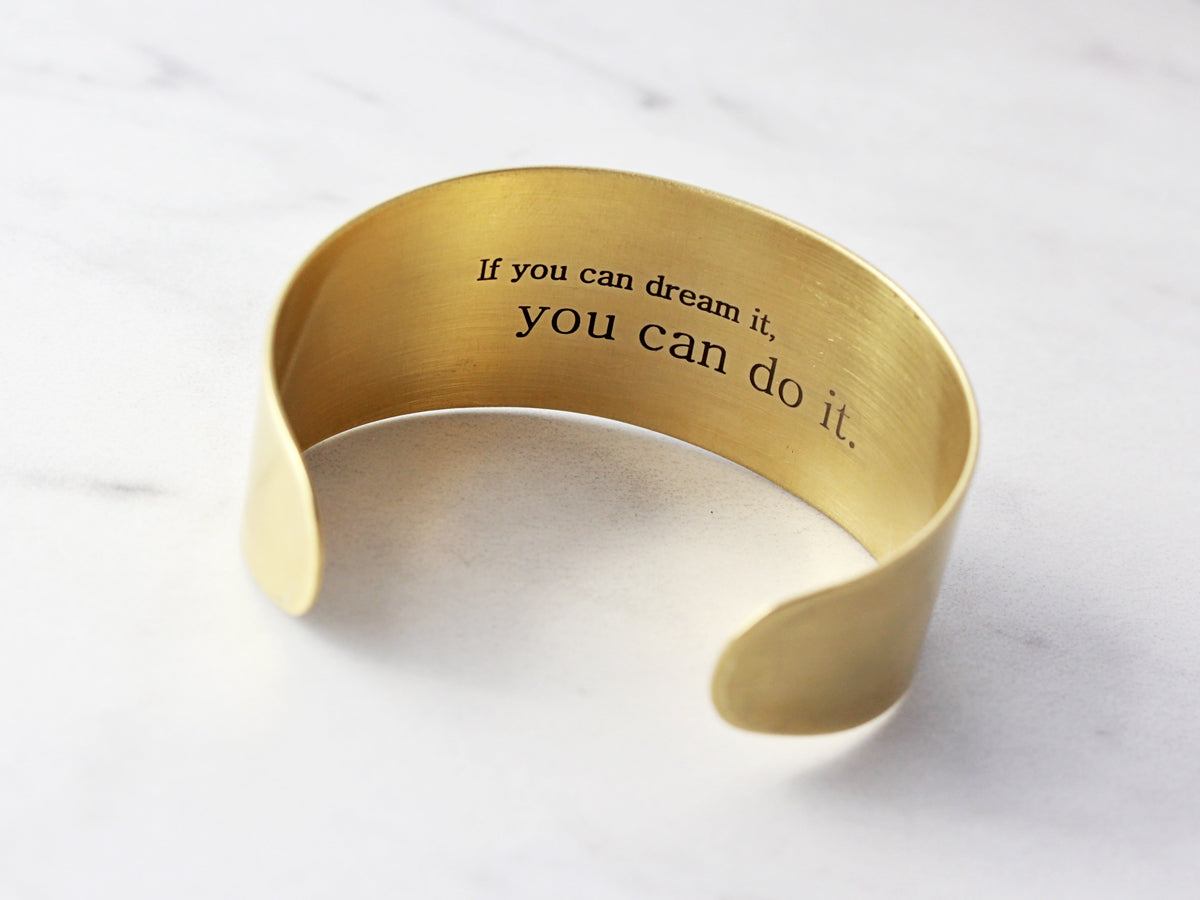 Thick Engraved Bracelet | 1 1/8" Cuff