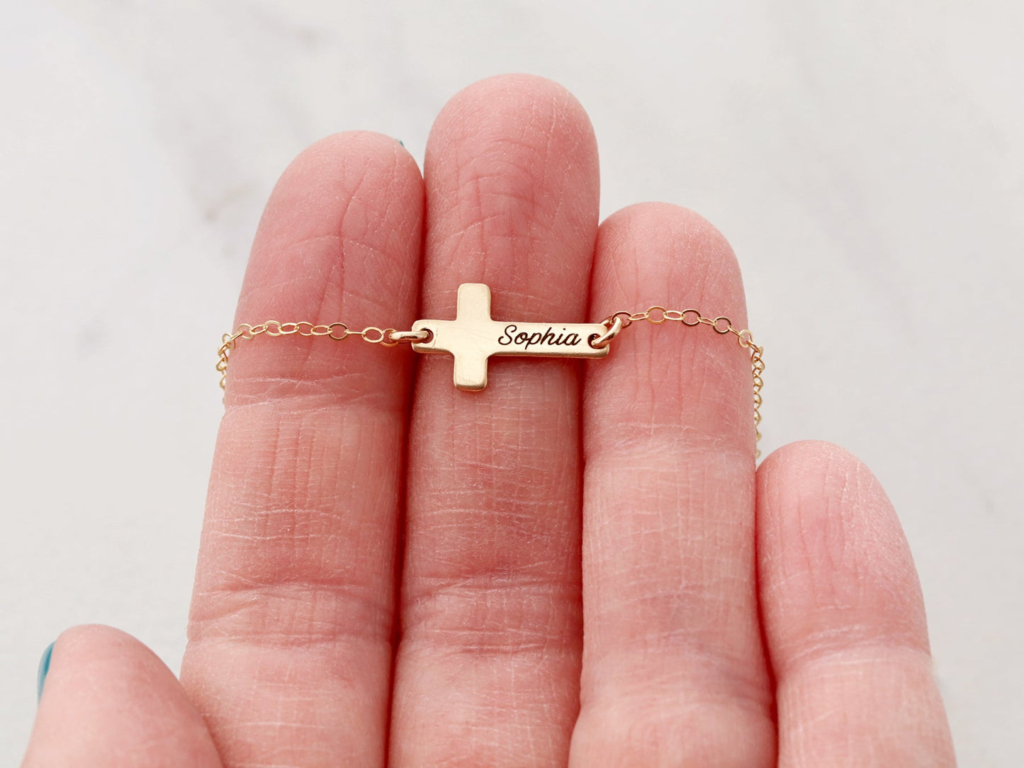 Children's Engraved Cross Necklace