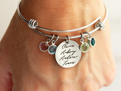 Names + Birthstones Charm Bracelet