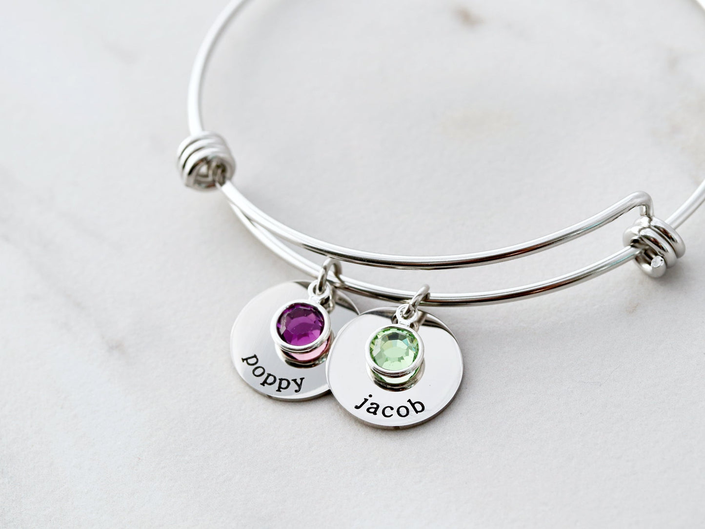 Stacked Birthstone Bangle