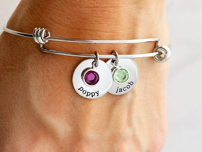 Stacked Birthstone Bangle