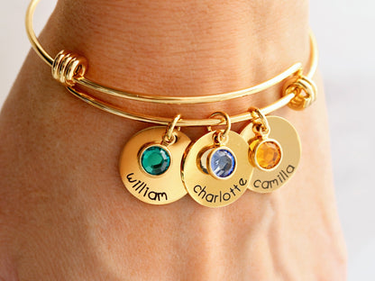 Stacked Birthstone Bangle