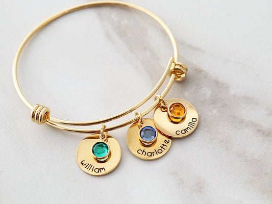 Stacked Birthstone Bangle