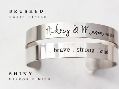 Medium Engraved Bracelet | 3/8" Cuff