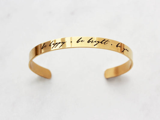 Thin Engraved Bracelet | 1/4" Cuff