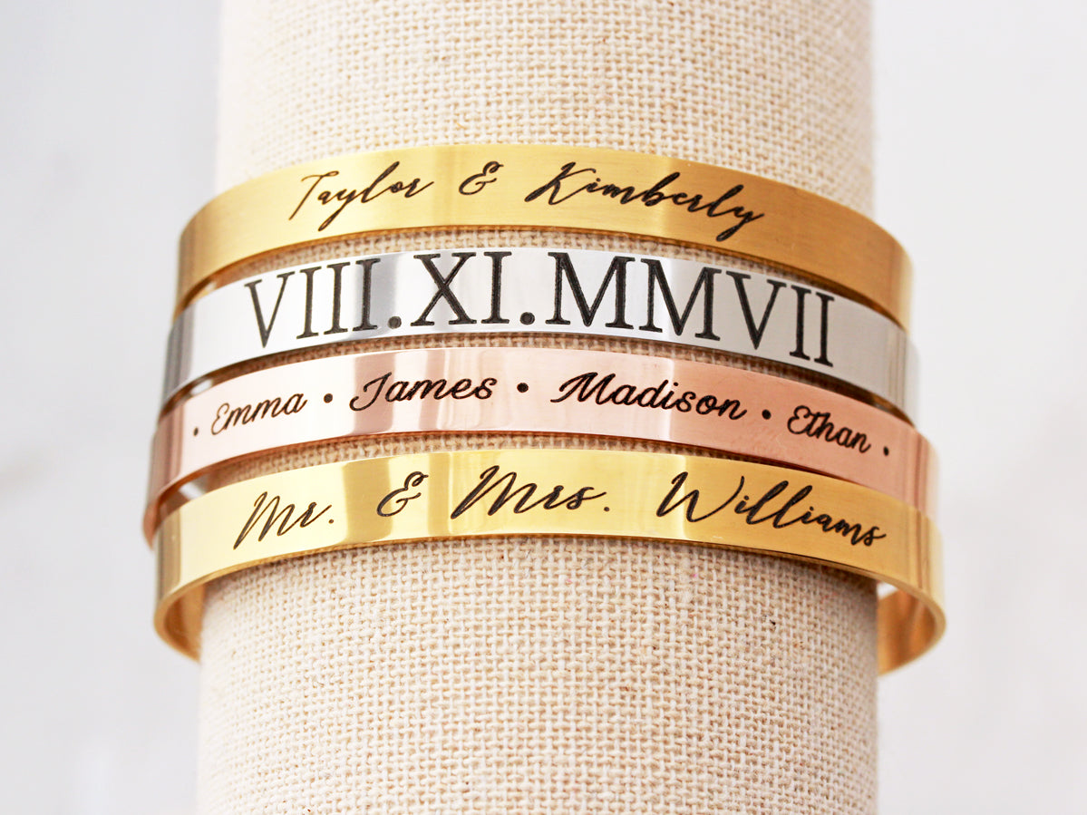 Thin Engraved Bracelet | 1/4" Cuff