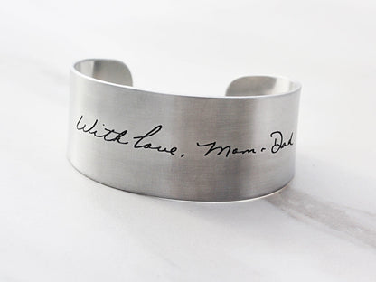 Thick Handwriting Bracelet | 1 1/8" Cuff