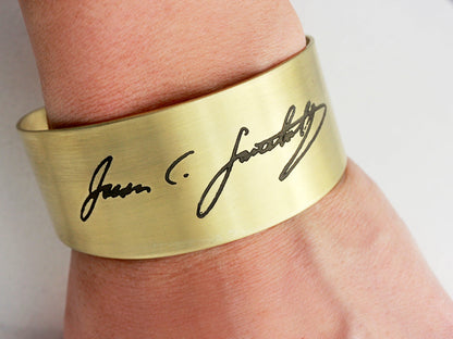 Thick Handwriting Bracelet | 1 1/8" Cuff