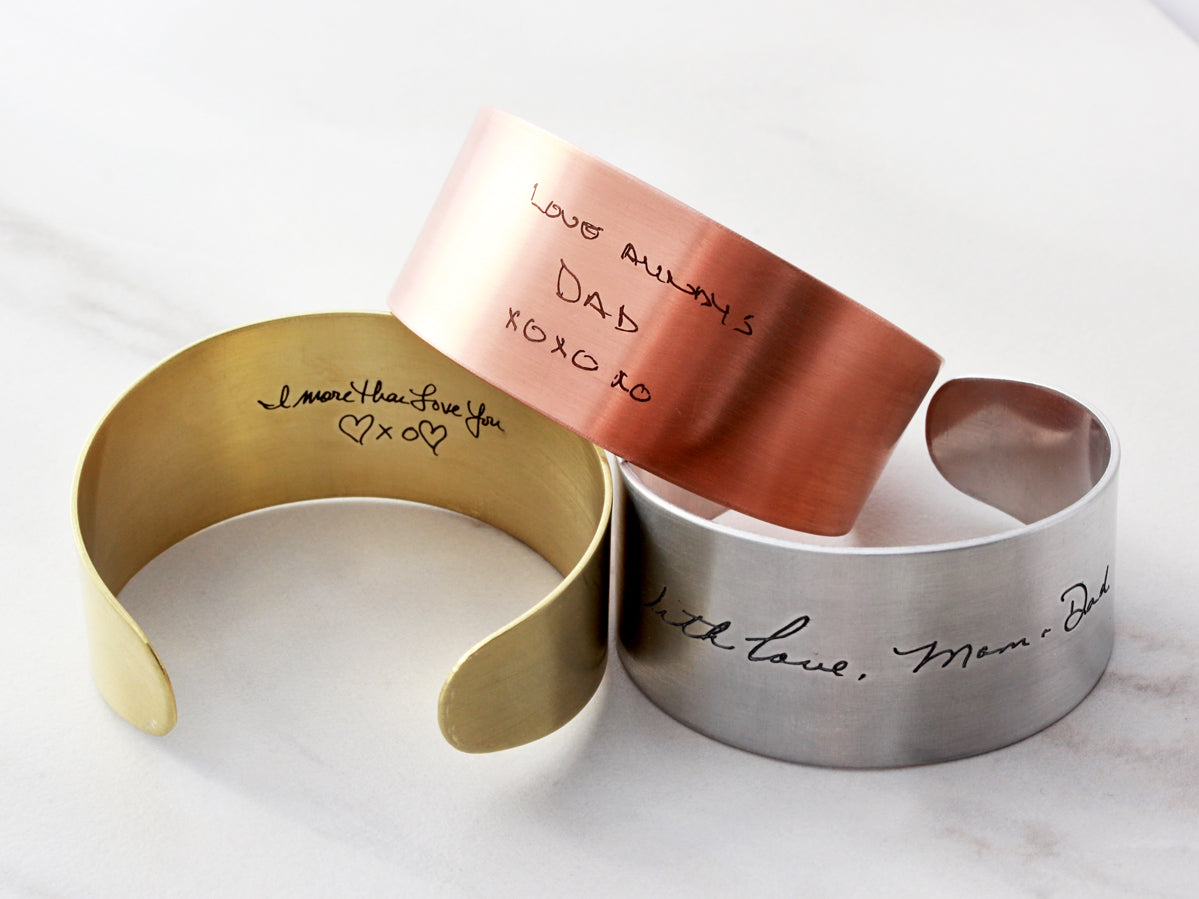 Thick Handwriting Bracelet | 1 1/8" Cuff