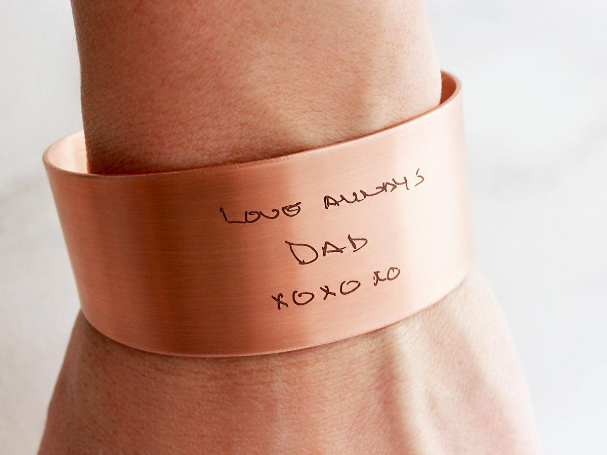 Thick Handwriting Bracelet | 1 1/8" Cuff