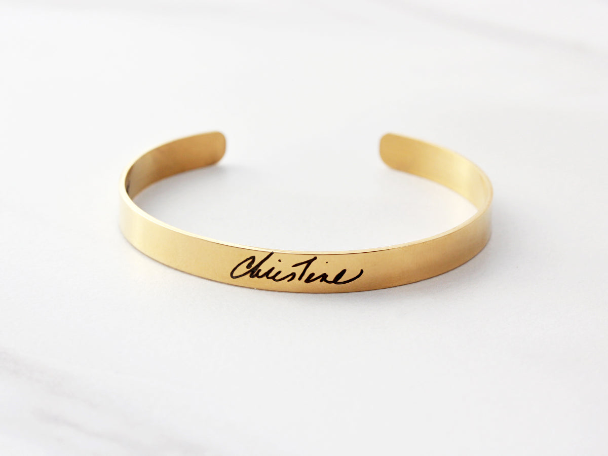 Thin Handwriting Bracelet | 1/4" Cuff