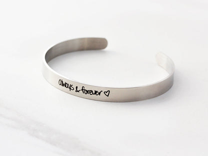 Thin Handwriting Bracelet | 1/4" Cuff