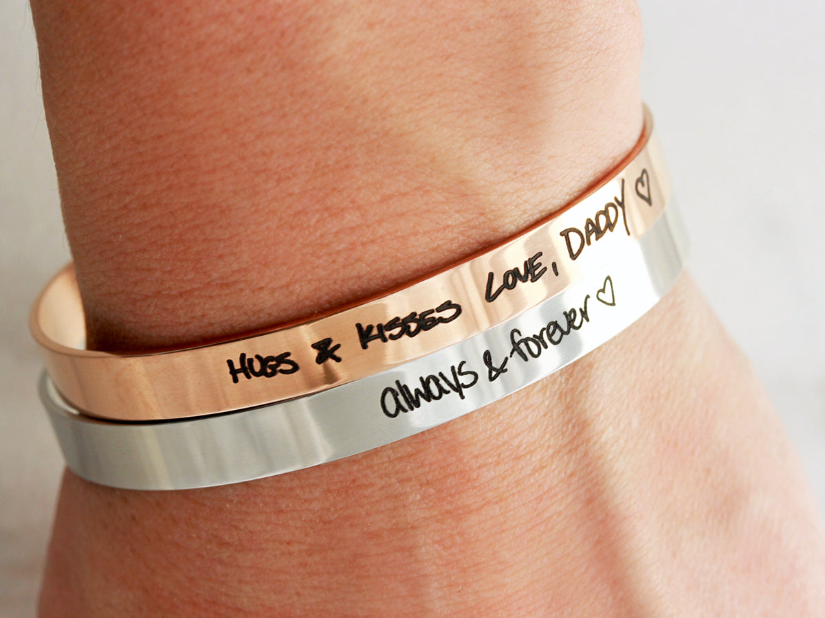 Thin Handwriting Bracelet | 1/4" Cuff