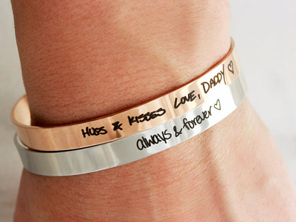 Thin Handwriting Bracelet | 1/4" Cuff