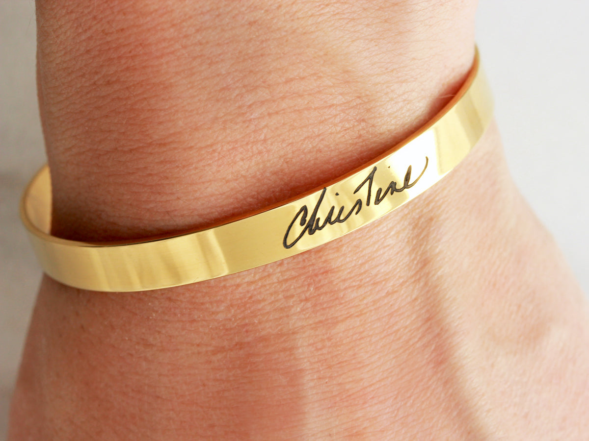 Thin Handwriting Bracelet | 1/4" Cuff