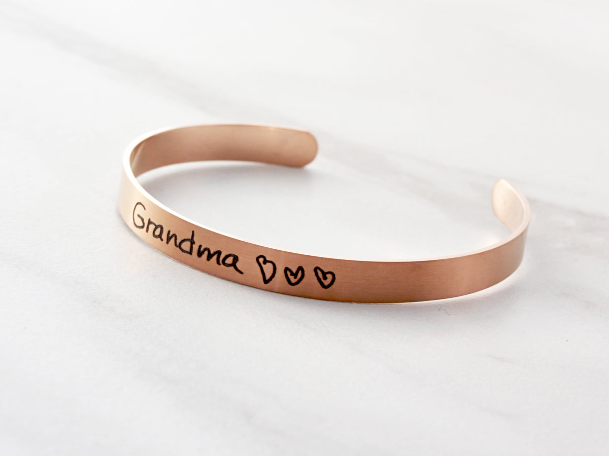 Thin Handwriting Bracelet | 1/4" Cuff