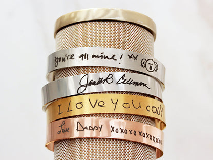 Medium Handwriting Bracelet | 3/8" Cuff