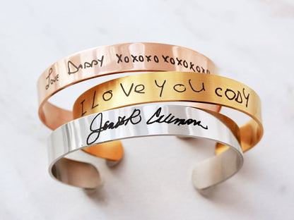 Medium Handwriting Bracelet | 3/8" Cuff