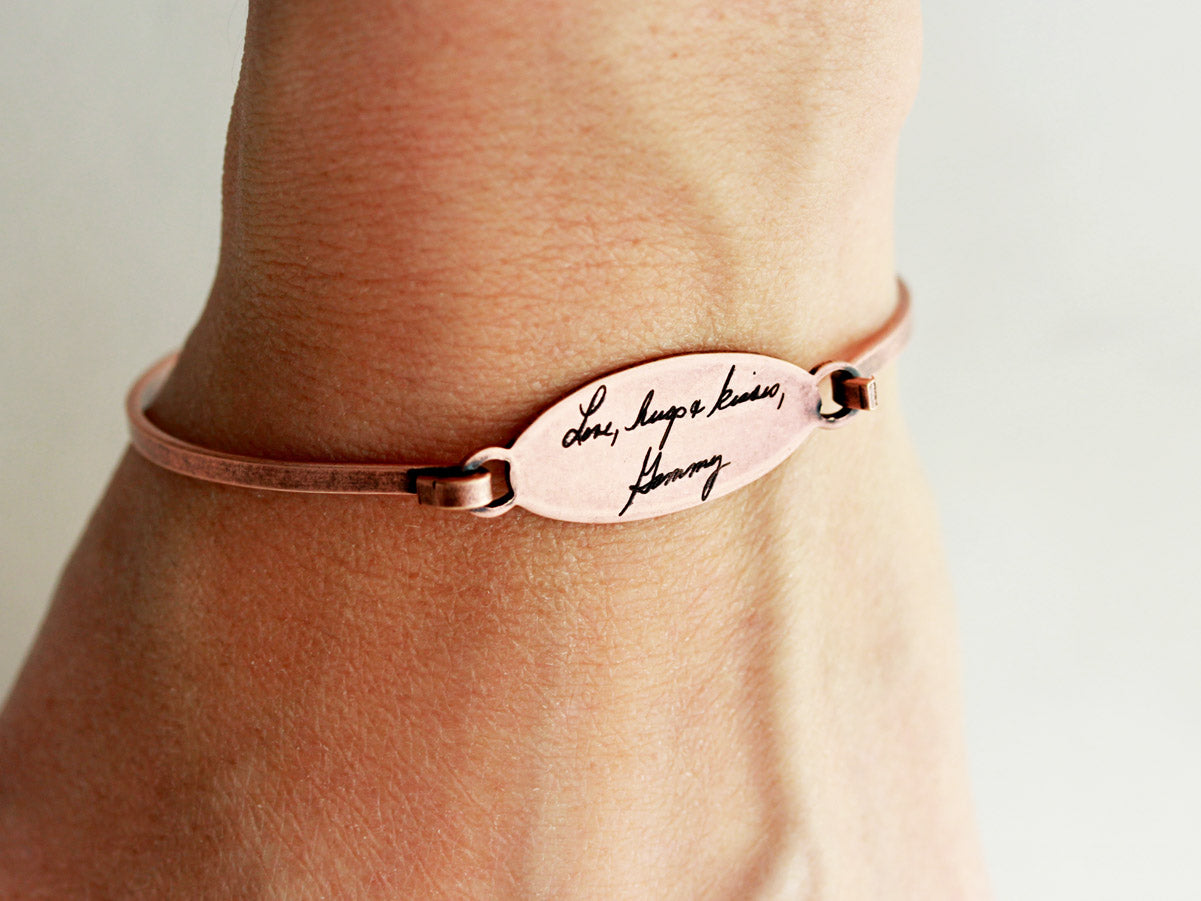 Handwriting Bracelet | Oval Bangle