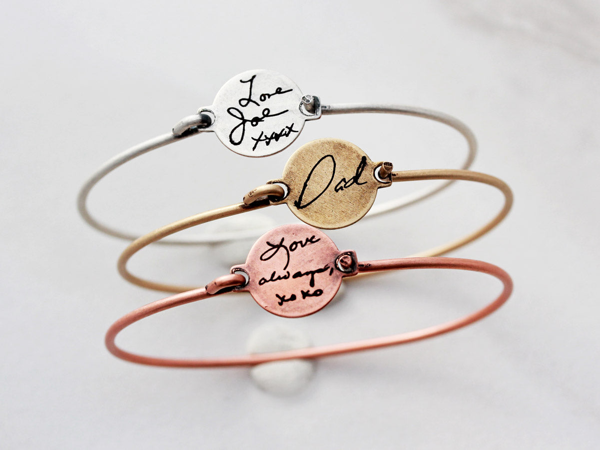 Handwriting Bracelet | Disc Bangle