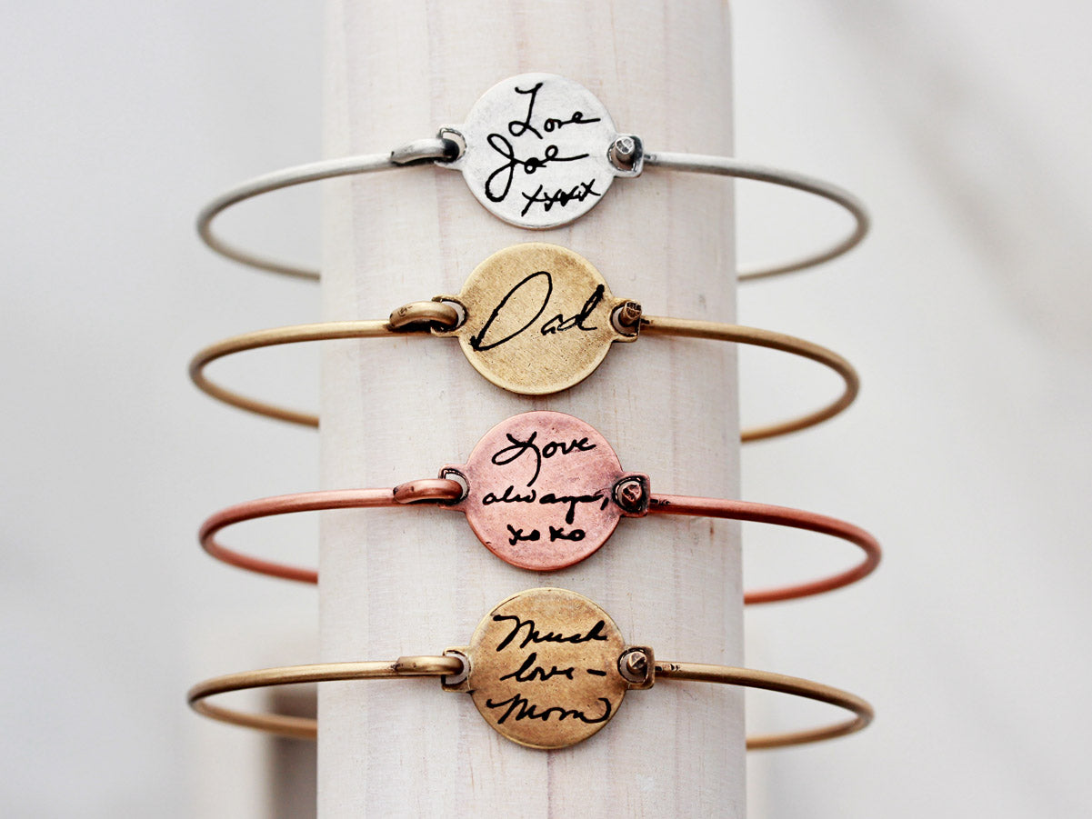 Handwriting Bracelet | Disc Bangle