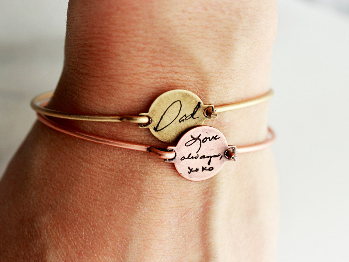 Handwriting Bracelet | Disc Bangle