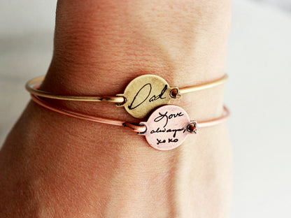 Handwriting Bracelet | Disc Bangle