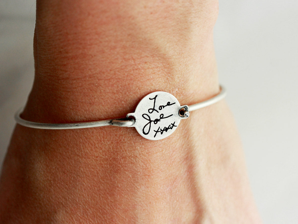 Handwriting Bracelet | Disc Bangle