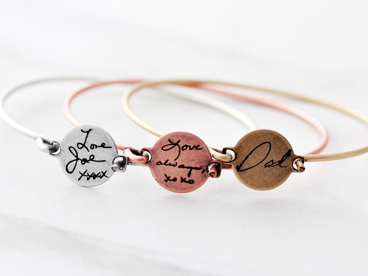 Handwriting Bracelet | Disc Bangle