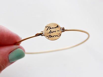 Handwriting Bracelet | Disc Bangle