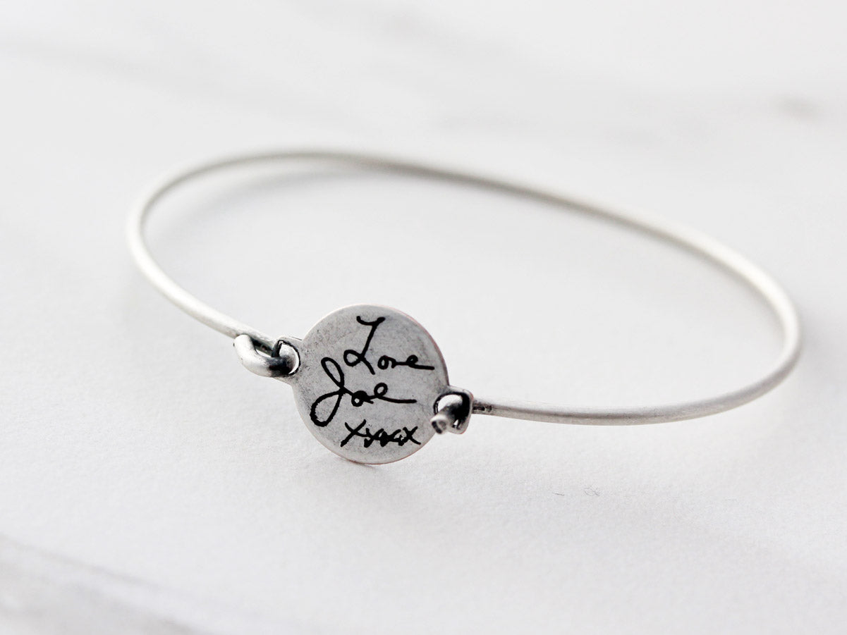 Handwriting Bracelet | Disc Bangle