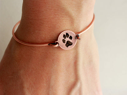 Actual Paw Print Bracelet | Bangle Bracelet