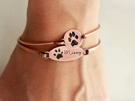 Actual Paw Print Bracelet | Bangle Bracelet