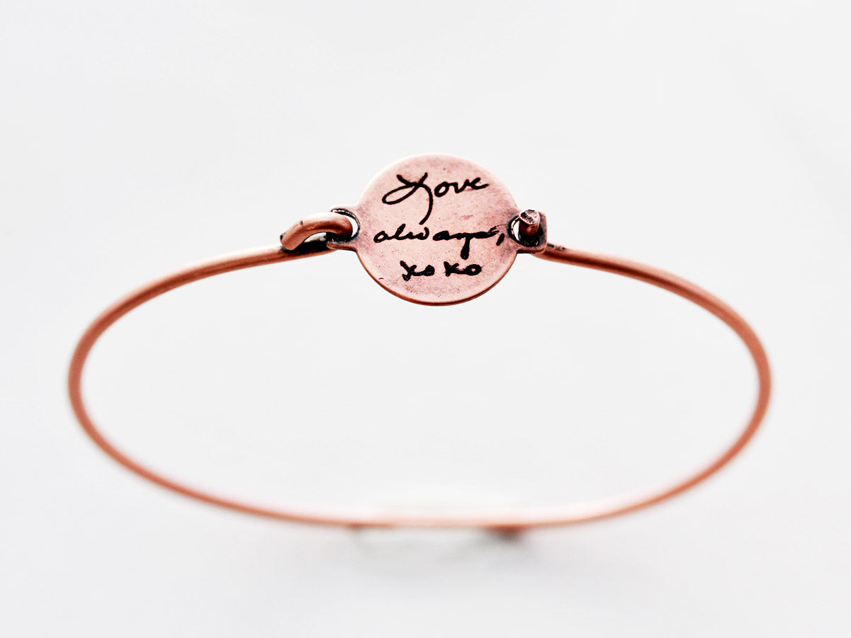 Handwriting Bracelet | Disc Bangle