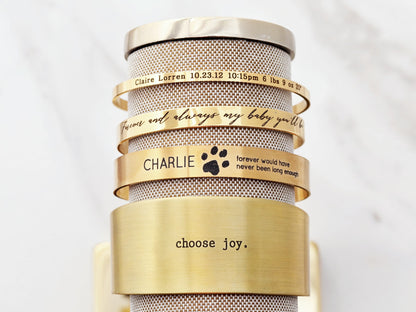 Birth Stat Cuff Bracelet | Skinny Cuff