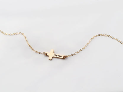 Children's Engraved Cross Necklace