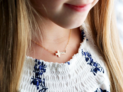 Children's Engraved Cross Necklace