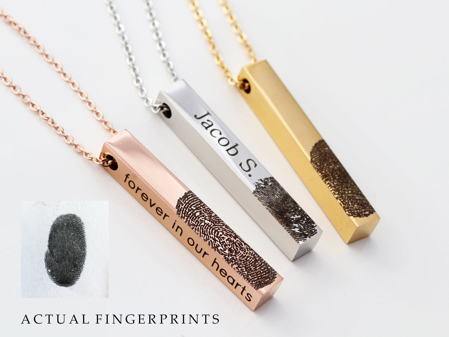 4 Sided Fingerprint Necklace