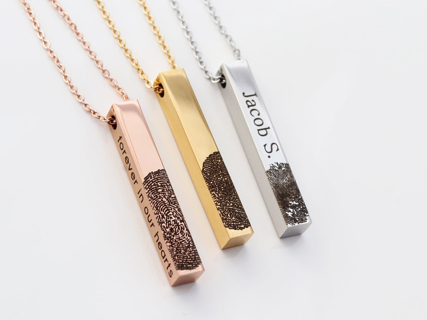 4 Sided Fingerprint Necklace