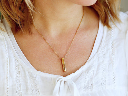 4 Sided Bar Necklace | Short Bar