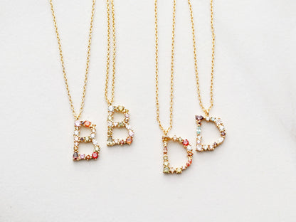 Crystal Initial Necklace