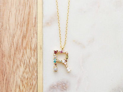 Crystal Initial Necklace