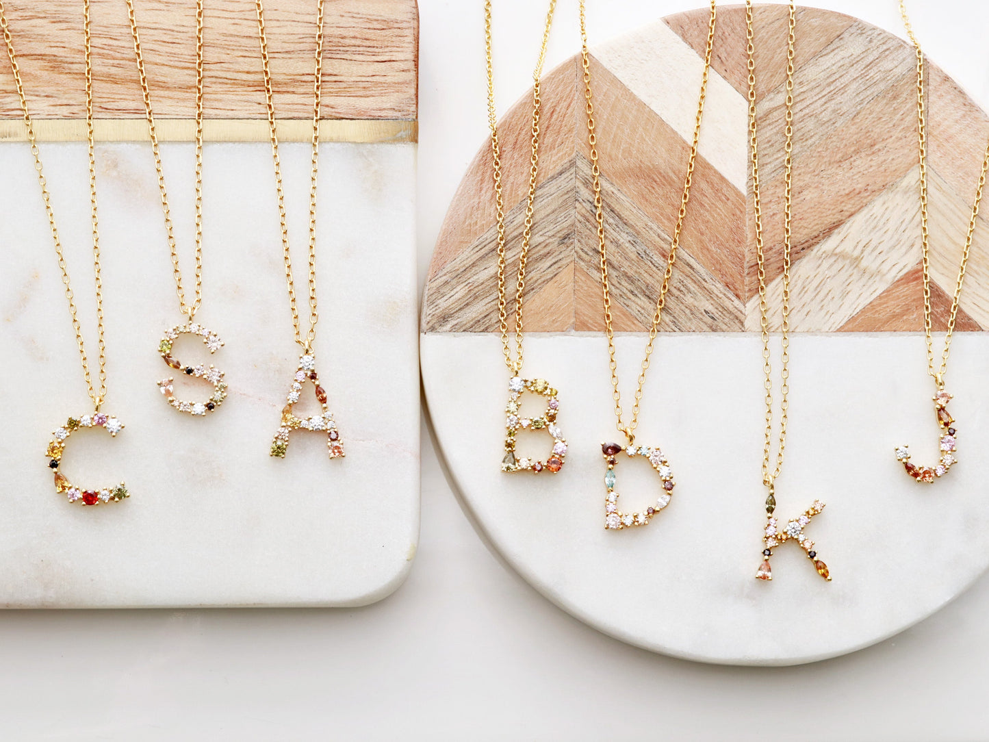 Crystal Initial Necklace