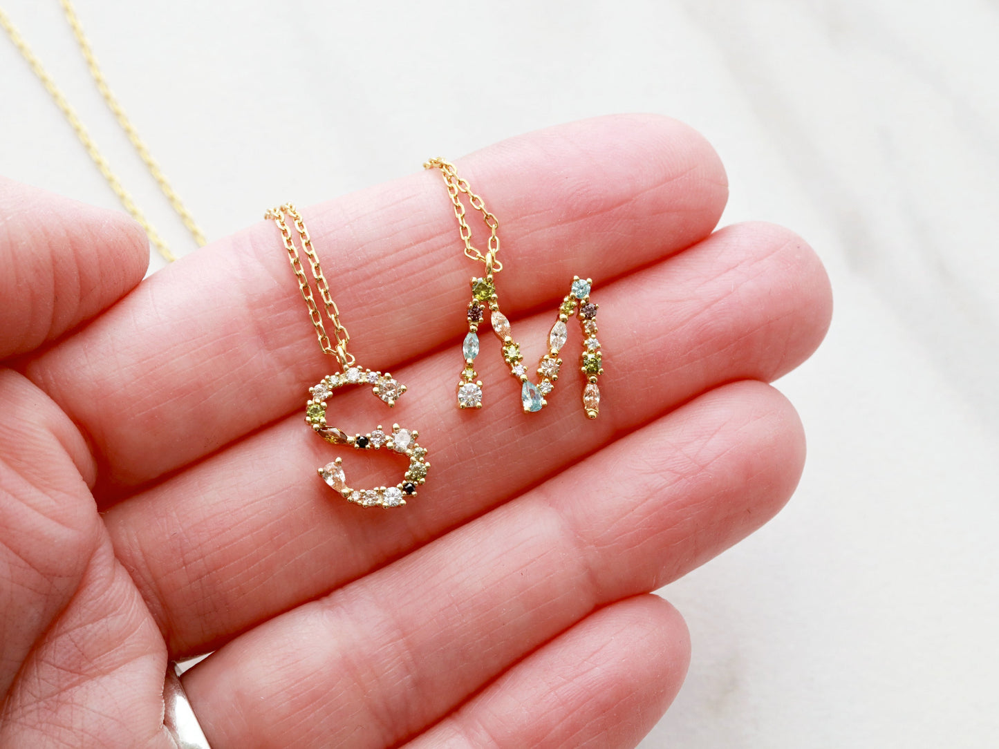 Crystal Initial Necklace