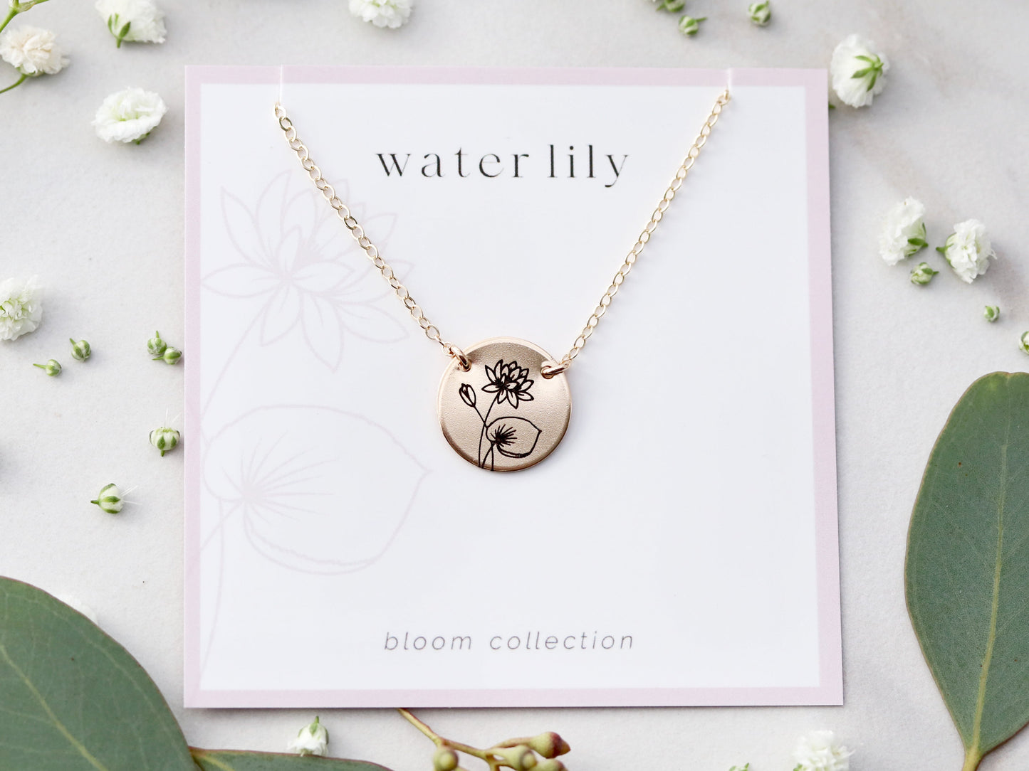 Disc Birth Flower Necklace